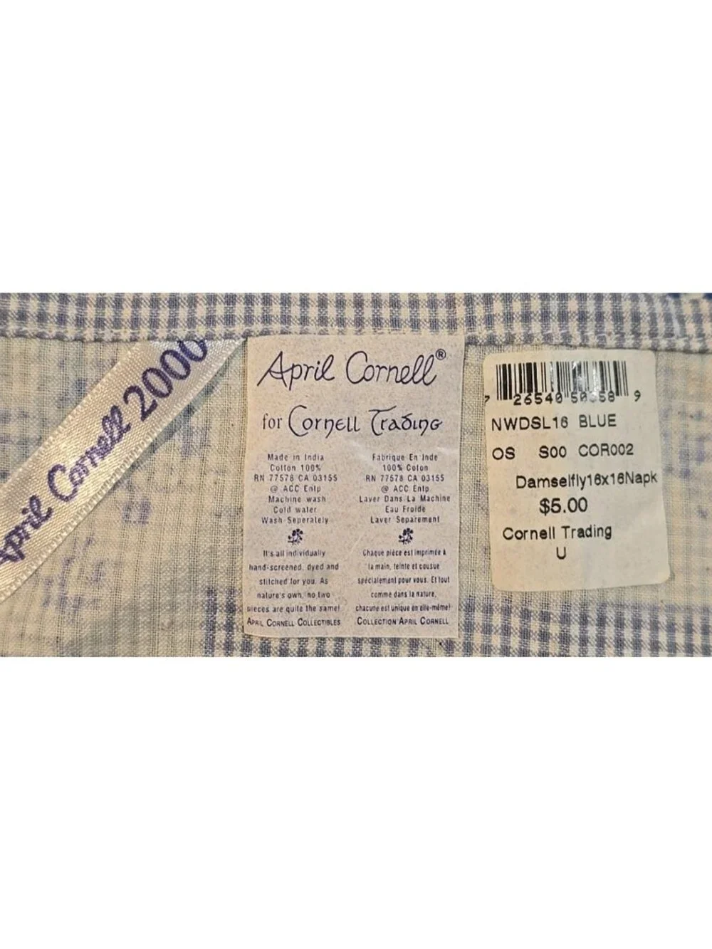 6 Vtg April Cornell 2000 Napkins Damselfly 16
